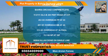Residential Plot for Sale in Bahria Orchard, Lahore - (BP-71196)