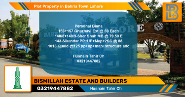 Residential Plot for Sale in Bahria Town, Lahore - (BP-71209)