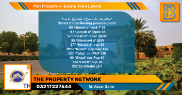 Residential Plot for Sale in Bahria Town, Lahore - (BP-71325)