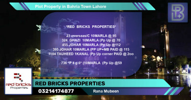 Residential Plot for Sale in Bahria Town, Lahore - (BP-71355)