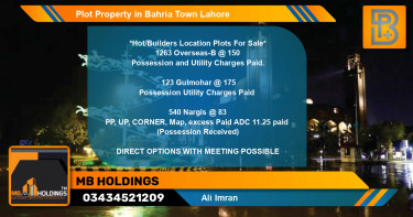 Residential Plot for Sale in Bahria Town, Lahore - (BP-71398)