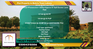 Residential Plot for Sale in Bahria Town, Lahore - (BP-71435)