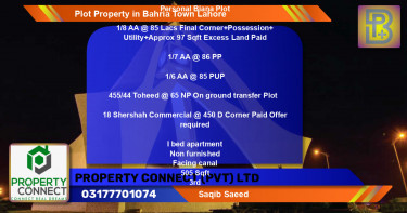 Commercial Plot for Sale in Bahria Town, Lahore - (BP-71447)