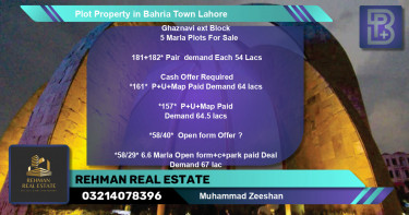 Residential Plot for Sale in Bahria Town, Lahore - (BP-71462)