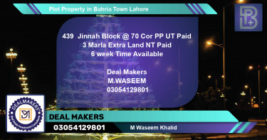 Residential Plot for Sale in Bahria Town, Lahore - (BP-71507)