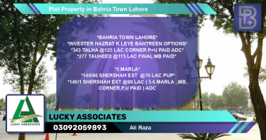 Residential Plot for Sale in Bahria Town, Lahore - (BP-71524)