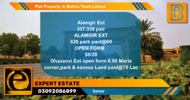Residential Plot for Sale in Bahria Town, Lahore - (BP-71526)