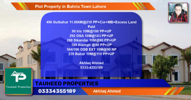 Residential Plot for Sale in Bahria Town, Lahore - (BP-71571)