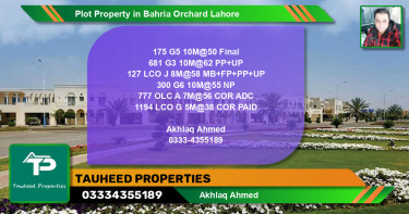 Residential Plot for Sale in Bahria Orchard, Lahore - (BP-71574)