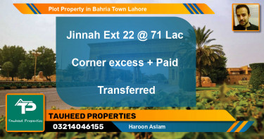 Residential Plot for Sale in Bahria Town, Lahore - (BP-71590)