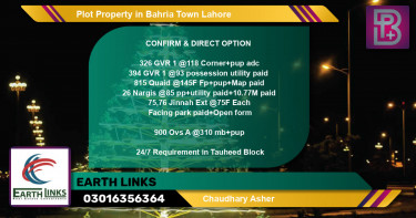 Residential Plot for Sale in Bahria Town, Lahore - (BP-71606)