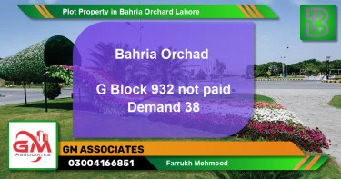 Residential Plot for Sale in Bahria Orchard, Lahore - (BP-71624)
