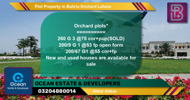 Residential Plot for Sale in Bahria Orchard, Lahore - (BP-71679)