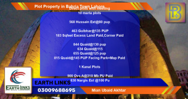 Residential Plot for Sale in Bahria Town, Lahore - (BP-71738)