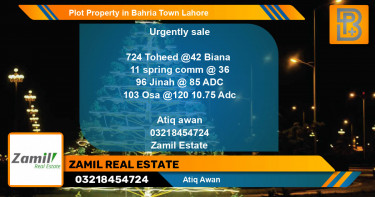 Residential Plot for Sale in Bahria Town, Lahore - (BP-71743)