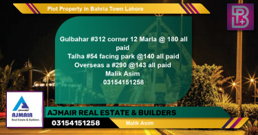 Residential Plot for Sale in Bahria Town, Lahore - (BP-71747)