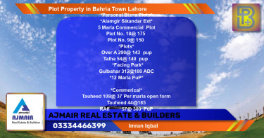 Commercial Plot for Sale in Bahria Town, Lahore - (BP-71760)