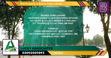 Residential Plot for Sale in Bahria Town, Lahore - (BP-71799)