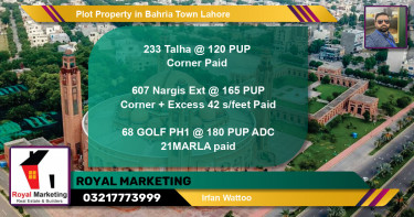 Residential Plot for Sale in Bahria Town, Lahore - (BP-71828)