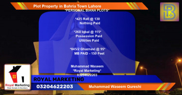 Residential Plot for Sale in Bahria Town, Lahore - (BP-71903)