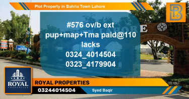 Residential Plot for Sale in Bahria Town, Lahore - (BP-71954)
