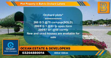 Residential Plot for Sale in Bahria Orchard, Lahore - (BP-71972)