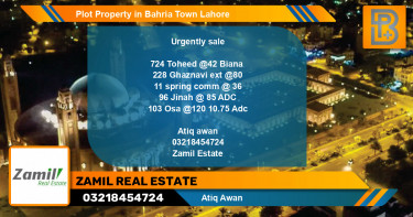 Residential Plot for Sale in Bahria Town, Lahore - (BP-71997)
