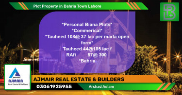 Residential Plot for Sale in Bahria Town, Lahore - (BP-72009)