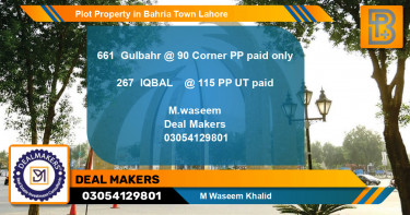Residential Plot for Sale in Bahria Town, Lahore - (BP-72130)