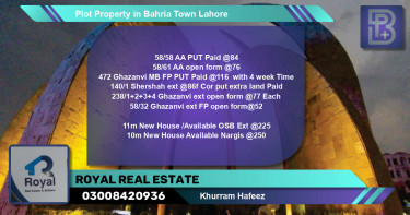 Residential Plot for Sale in Bahria Town, Lahore - (BP-72165)