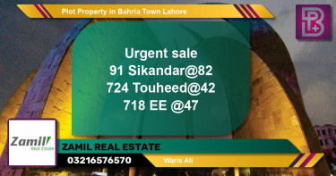 Residential Plot for Sale in Sector F - Sikander Block -  Bahria Town, Lahore - (BP-72235)