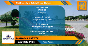 Residential Plot for Sale in Bahria Orchard, Lahore - (BP-72245)