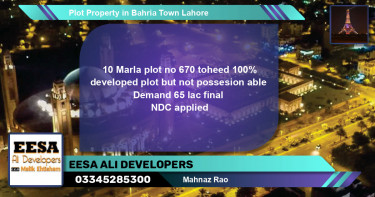 Residential Plot for Sale in Bahria Town, Lahore - (BP-72315)