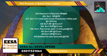 Residential Plot for Sale in Bahria Town, Lahore - (BP-72345)