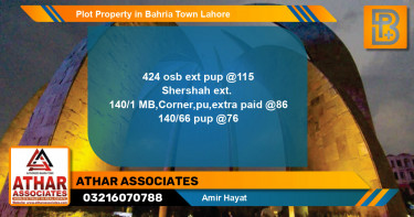 Residential Plot for Sale in Bahria Town, Lahore - (BP-72361)