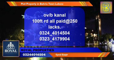 Residential Plot for Sale in Bahria Town, Lahore - (BP-72377)