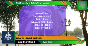 Residential Plot for Sale in Bahria Town, Lahore - (BP-72379)