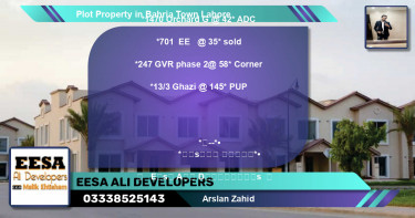 Residential Plot for Sale in Bahria Town, Lahore - (BP-72429)