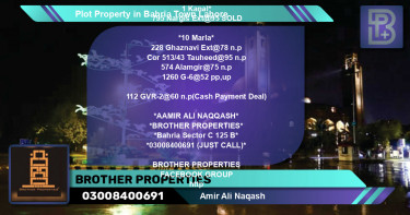 Residential Plot for Sale in Bahria Town, Lahore - (BP-72432)