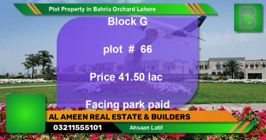 Residential Plot for Sale in Bahria Orchard, Lahore - (BP-72445)