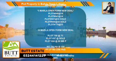 Residential Plot for Sale in Bahria Town, Lahore - (BP-72485)