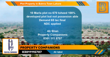 Residential Plot for Sale in Bahria Town, Lahore - (BP-72491)