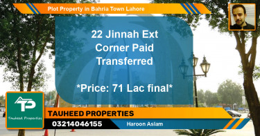 Residential Plot for Sale in Bahria Town, Lahore - (BP-72511)