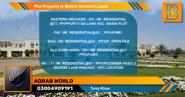 Residential Plot for Sale in Bahria Orchard, Lahore - (BP-72621)