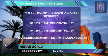 Residential Plot for Sale in Bahria Orchard, Lahore - (BP-72622)