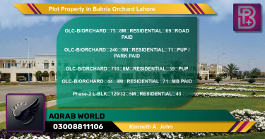 Residential Plot for Sale in Bahria Orchard, Lahore - (BP-72651)