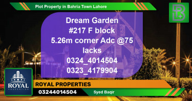 Residential Plot for Sale in Bahria Town, Lahore - (BP-72664)
