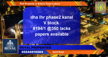 Residential Plot for Sale in Bahria Town, Lahore - (BP-72668)