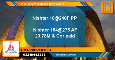 Residential Plot for Sale in Bahria Town, Lahore - (BP-72700)