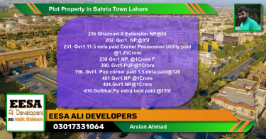 Residential Plot for Sale in Bahria Town, Lahore - (BP-72755)
